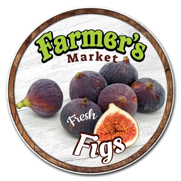 Signmission Farmers Market Figs Circle Corrugated Plastic Sign, C24CIRFigs C24CIRFigs Zoro
